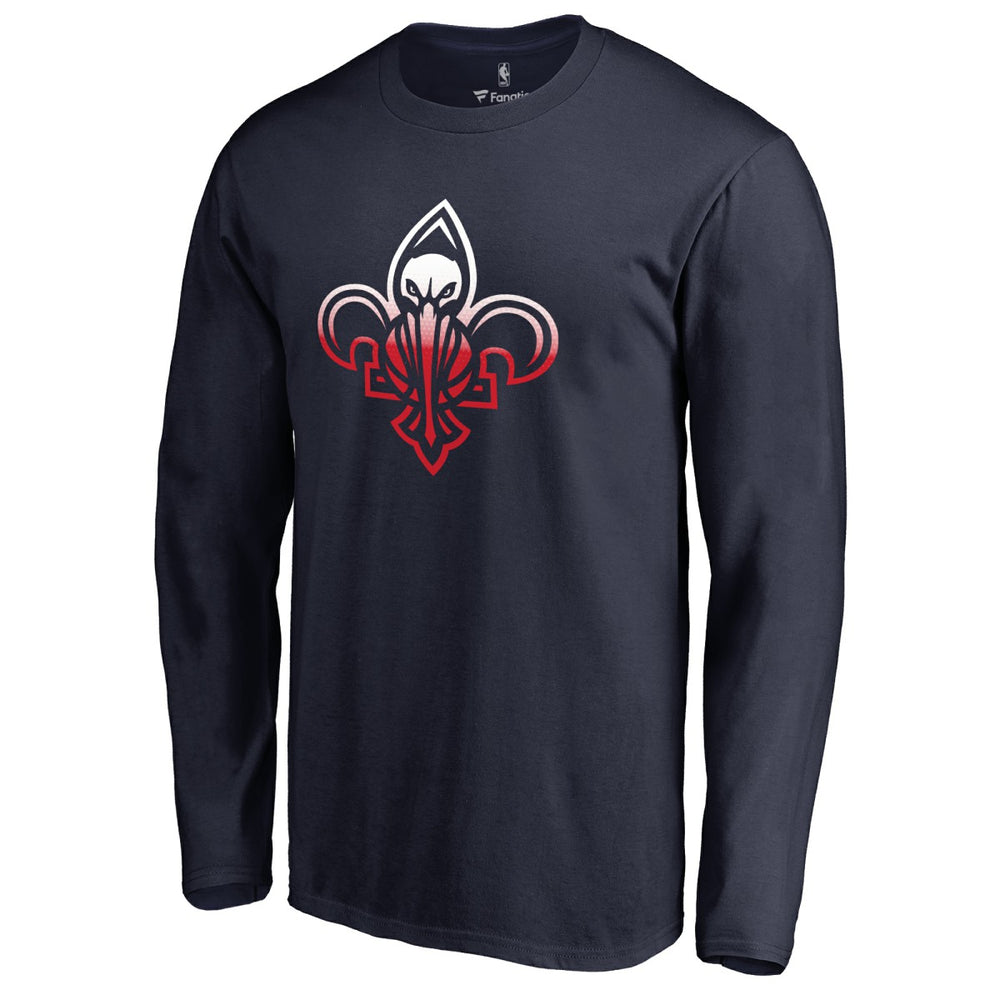 New Orleans Pelicans Gradient Logo Long Sleeve T-Shirt Navy - NBA