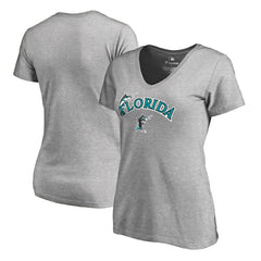Miami Marlins Women's Core Wahconah V-Neck T-Shirt - MLB