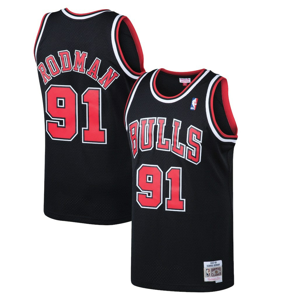 Dennis Rodman Chicago Bulls 1997/98 Hardwood Classics Swingman Jersey Black - NBA