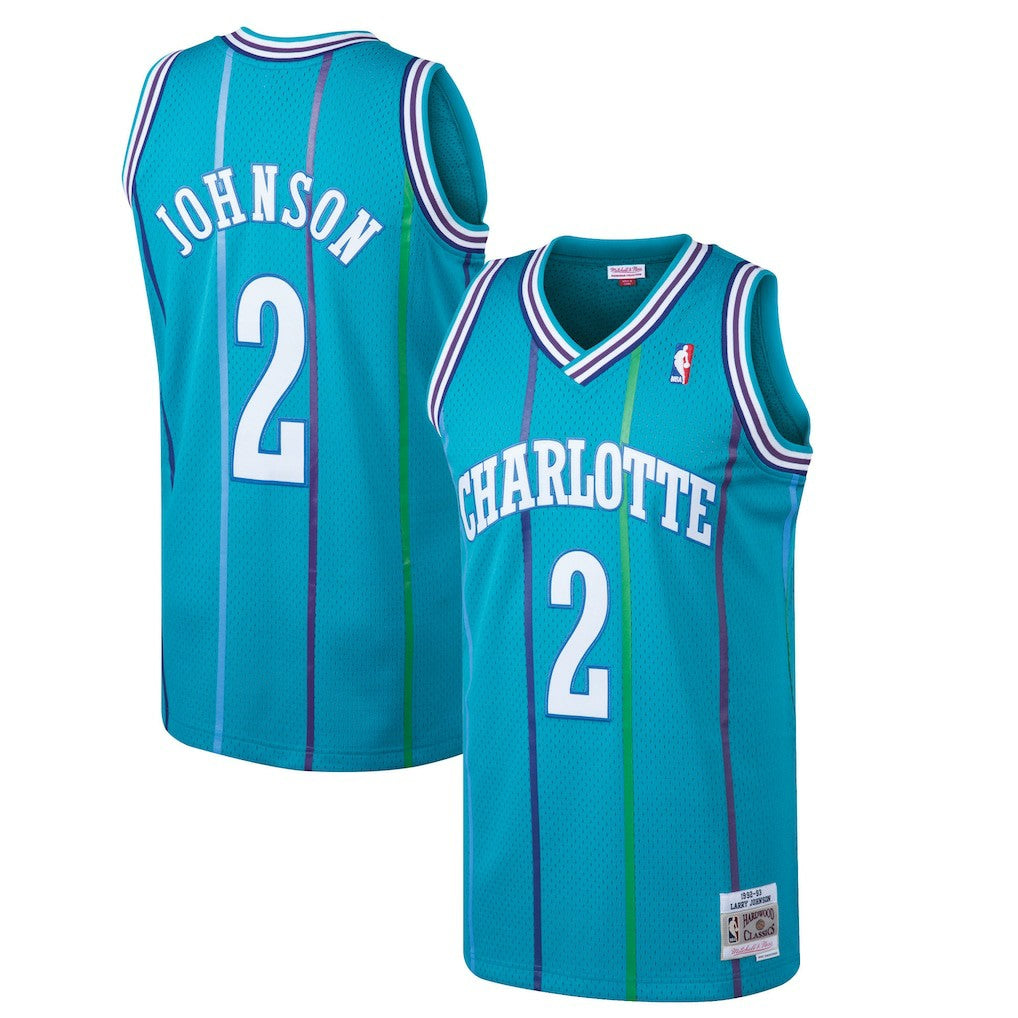 Larry Johnson Charlotte Hornets 1992/93 Hardwood Classics Swingman Jersey Teal - NBA