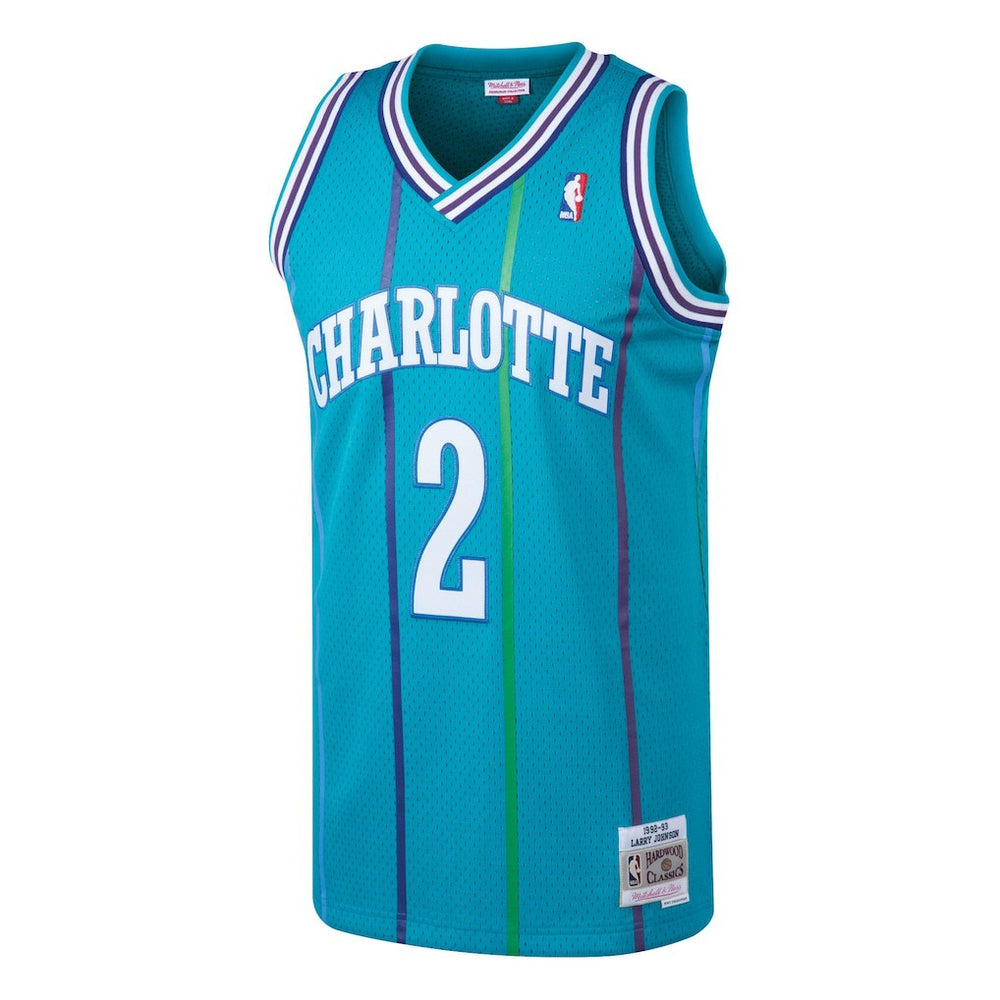 Larry Johnson Charlotte Hornets 1992/93 Hardwood Classics Swingman Jersey Teal - NBA