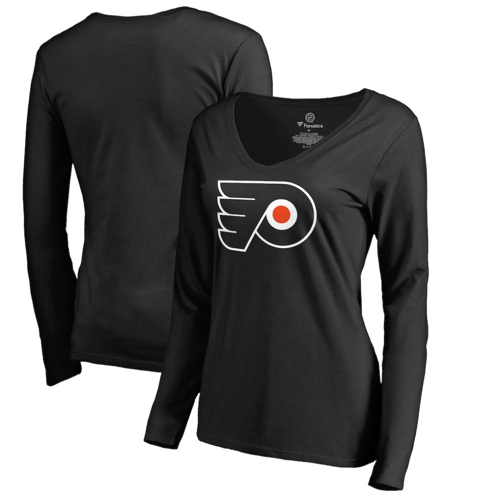 Philadelphia Flyers Women's Primary Logo Long Sleeve T-Shirt - Black - NHL