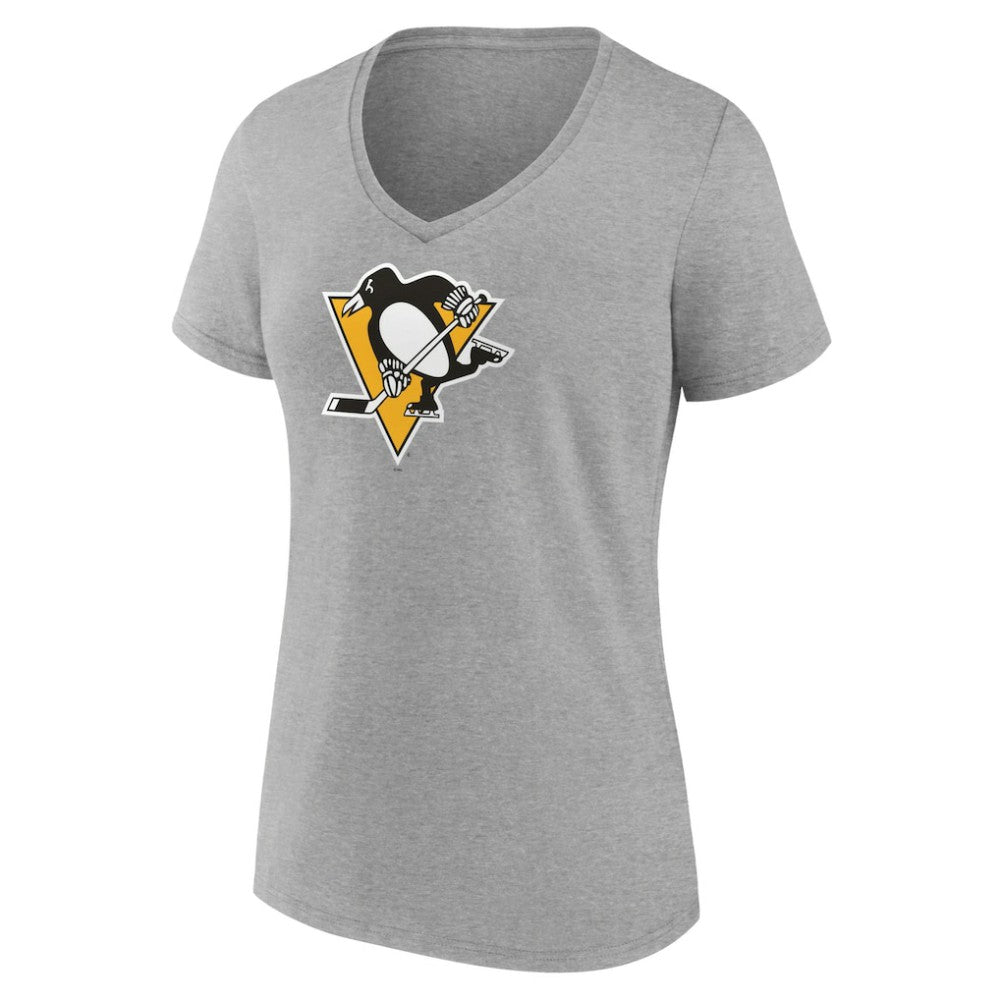 Pittsburgh Penguins Women's Primary Logo T-Shirt - Ash - NHL