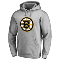 Boston Bruins Primary Logo Pullover Hoodie II - Heather Gray - NHL