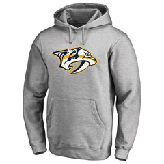 Nashville Predators Primary Team Logo Fleece Fitted Pullover Hoodie - Heather Gray - NHL