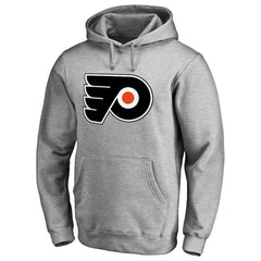 Philadelphia Flyers Primary Team Logo Fleece Fitted Pullover Hoodie - Heather Gray - NHL