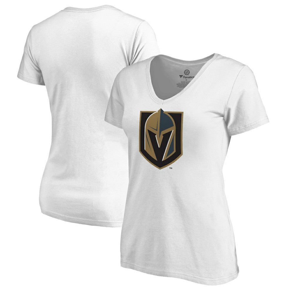 Vegas Golden Knights Women's Alternate Primary Logo V-Neck T-Shirt - White - NHL