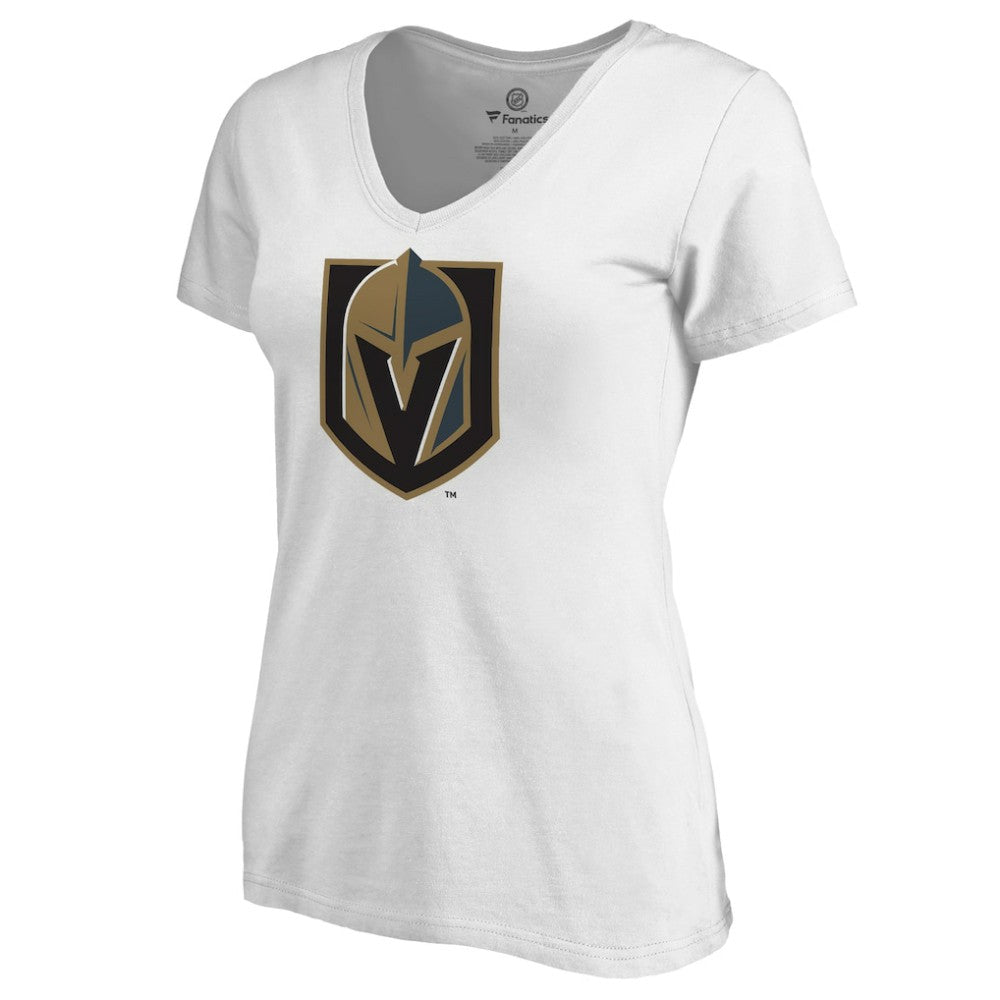 Vegas Golden Knights Women's Alternate Primary Logo V-Neck T-Shirt - White - NHL