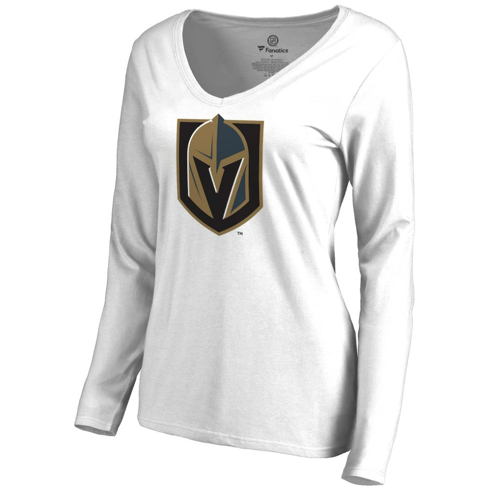 Vegas Golden Knights Women's Primary Team Logo Long Sleeve T-Shirt - White - NHL