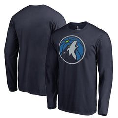 Minnesota Timberwolves Primary Logo 2 Long Sleeve T-Shirt Navy - NBA