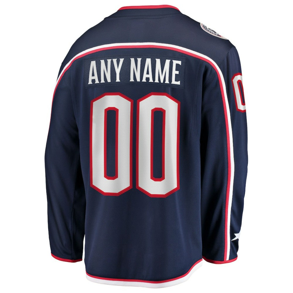 Columbus Blue Jackets Fanatics Home Breakaway Custom Jersey - Navy - NHL