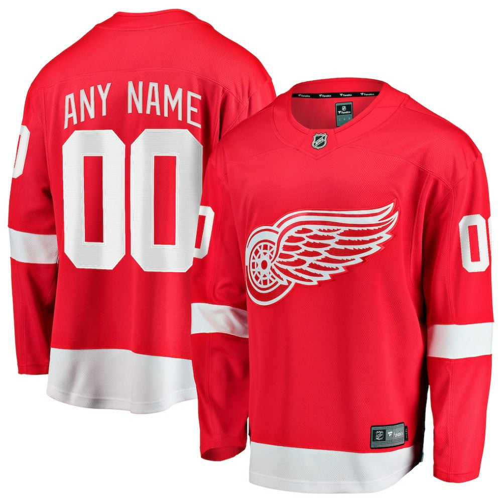 Detroit Red Wings Fanatics Home Breakaway Custom Jersey - Red - NHL