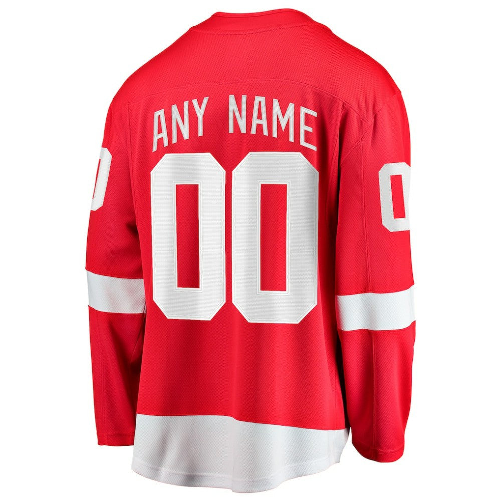 Detroit Red Wings Fanatics Home Breakaway Custom Jersey - Red - NHL
