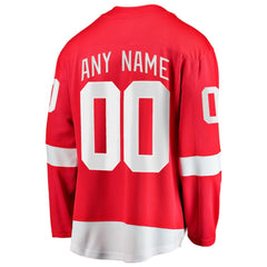 Detroit Red Wings Fanatics Home Breakaway Custom Jersey - Red - NHL