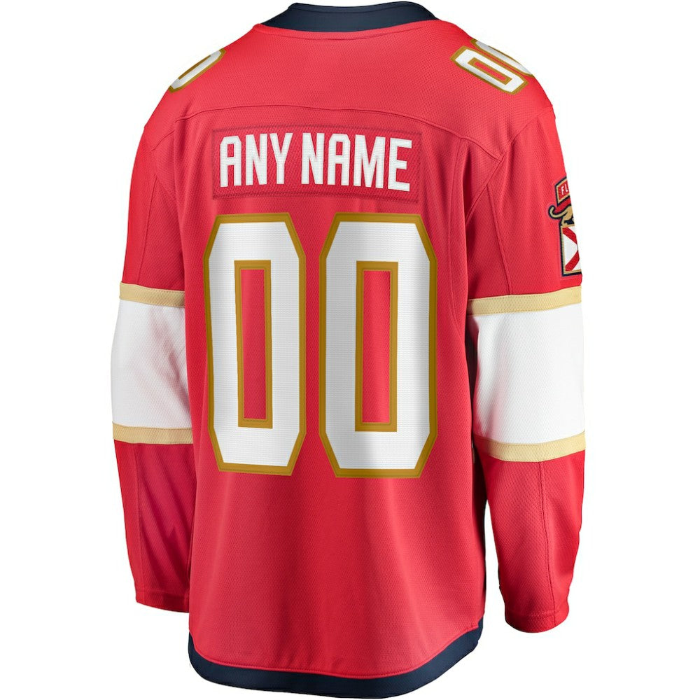 Florida Panthers Fanatics Home Breakaway Custom Jersey - Red - NHL