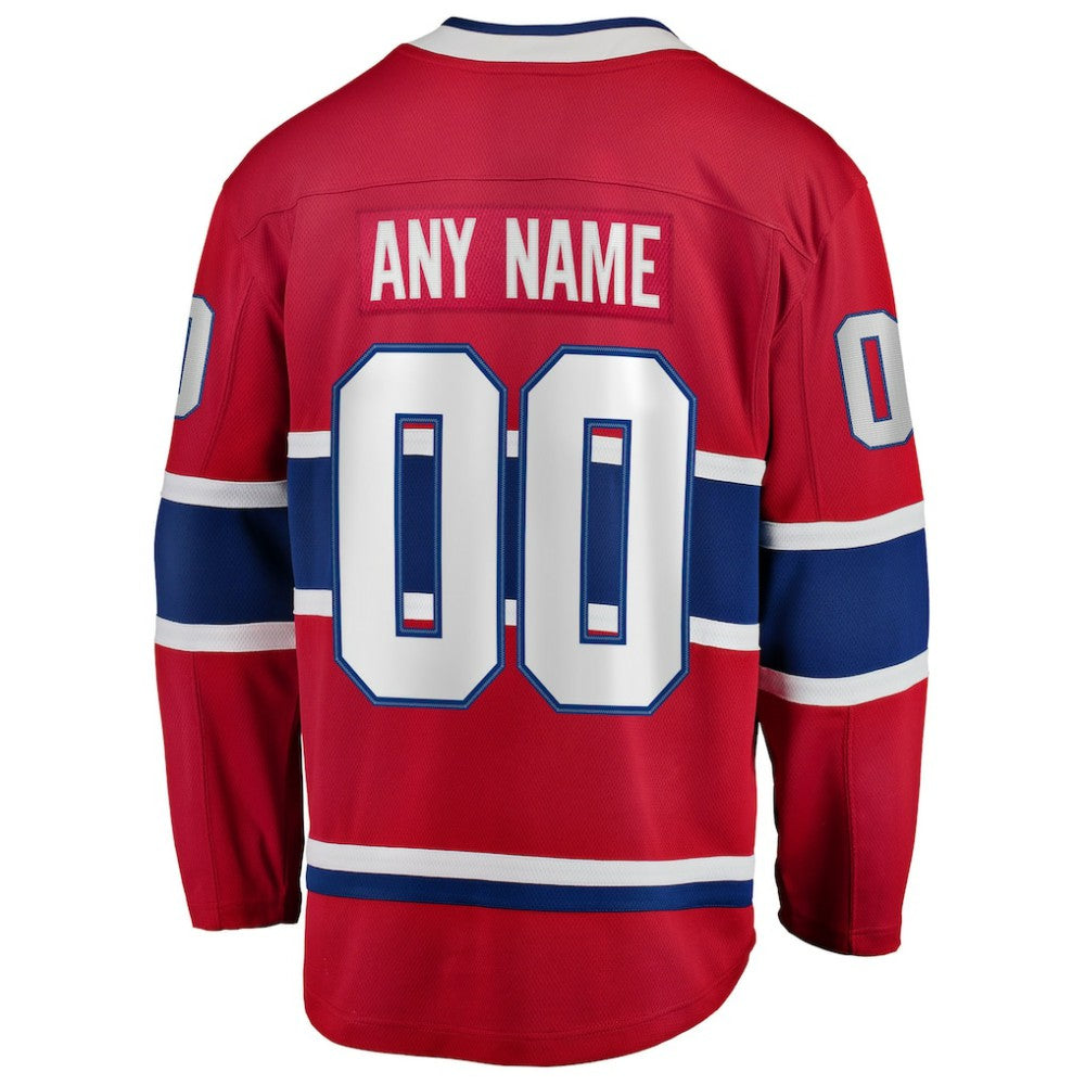 Montreal Canadiens Fanatics Home Breakaway Custom Jersey - Red - NHL