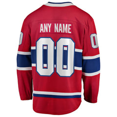 Montreal Canadiens Fanatics Home Breakaway Custom Jersey - Red - NHL