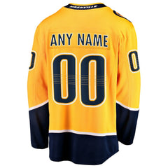 Nashville Predators Fanatics Home Breakaway Custom Jersey - Gold - NHL