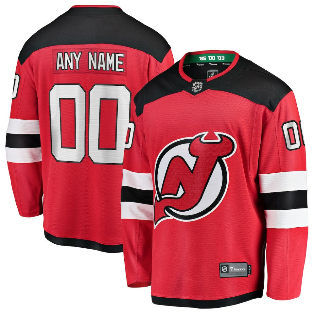 New Jersey Devils Fanatics Home Breakaway Custom Jersey - Red - NHL
