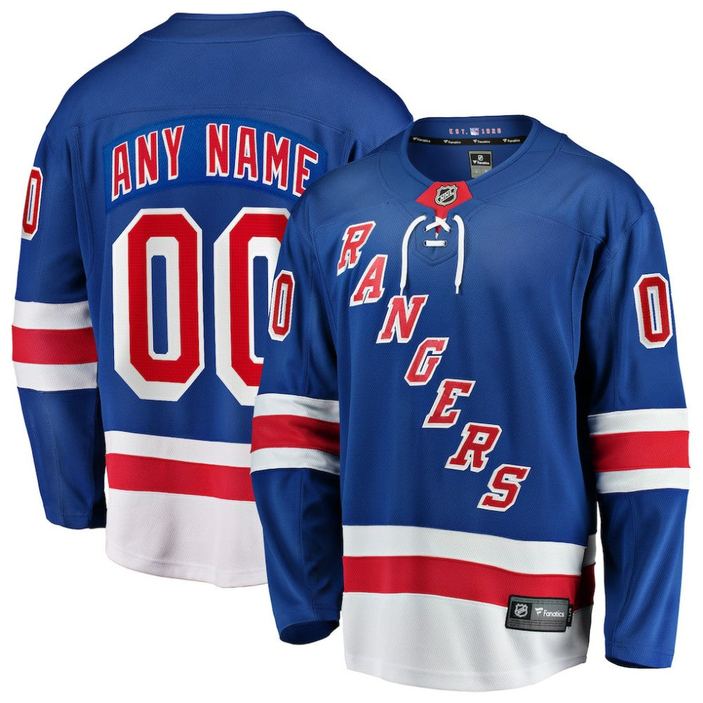 New York Rangers Fanatics Home Breakaway Custom Jersey - Blue - NHL