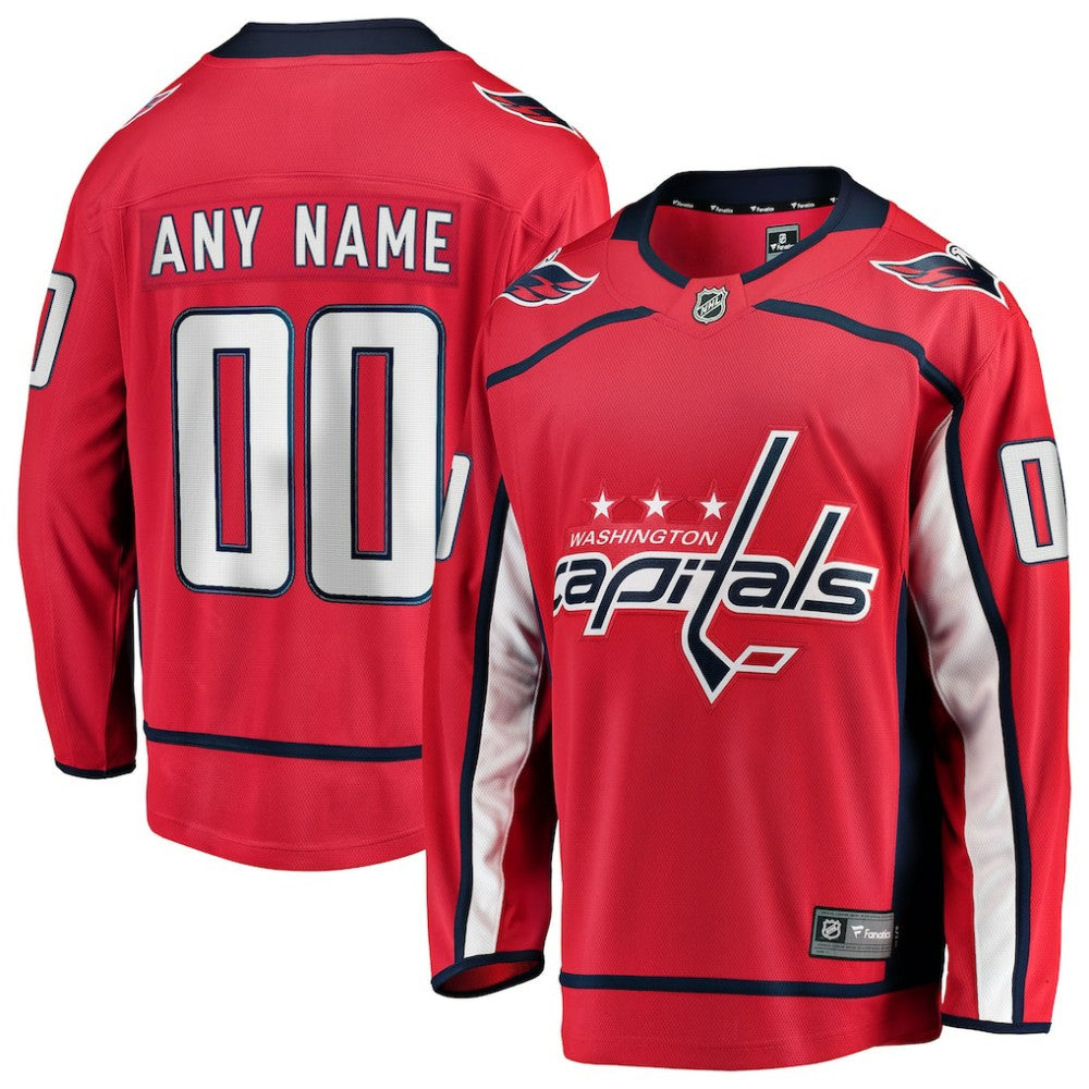 Washington Capitals Fanatics Home Breakaway Custom Jersey - Red - NHL