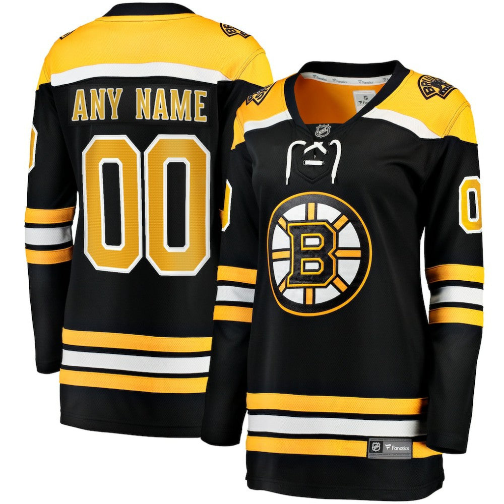 Boston Bruins Fanatics Women's Home Breakaway Custom Jersey - Black - NHL