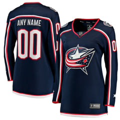 Columbus Blue Jackets Fanatics Women's Home Breakaway Custom Jersey - Navy - NHL