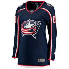Columbus Blue Jackets Fanatics Women's Home Breakaway Custom Jersey - Navy - NHL