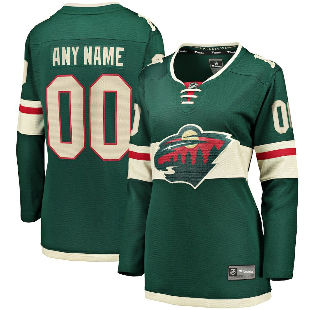 Minnesota Wild Fanatics Women's Home Breakaway Custom Jersey - Green - NHL
