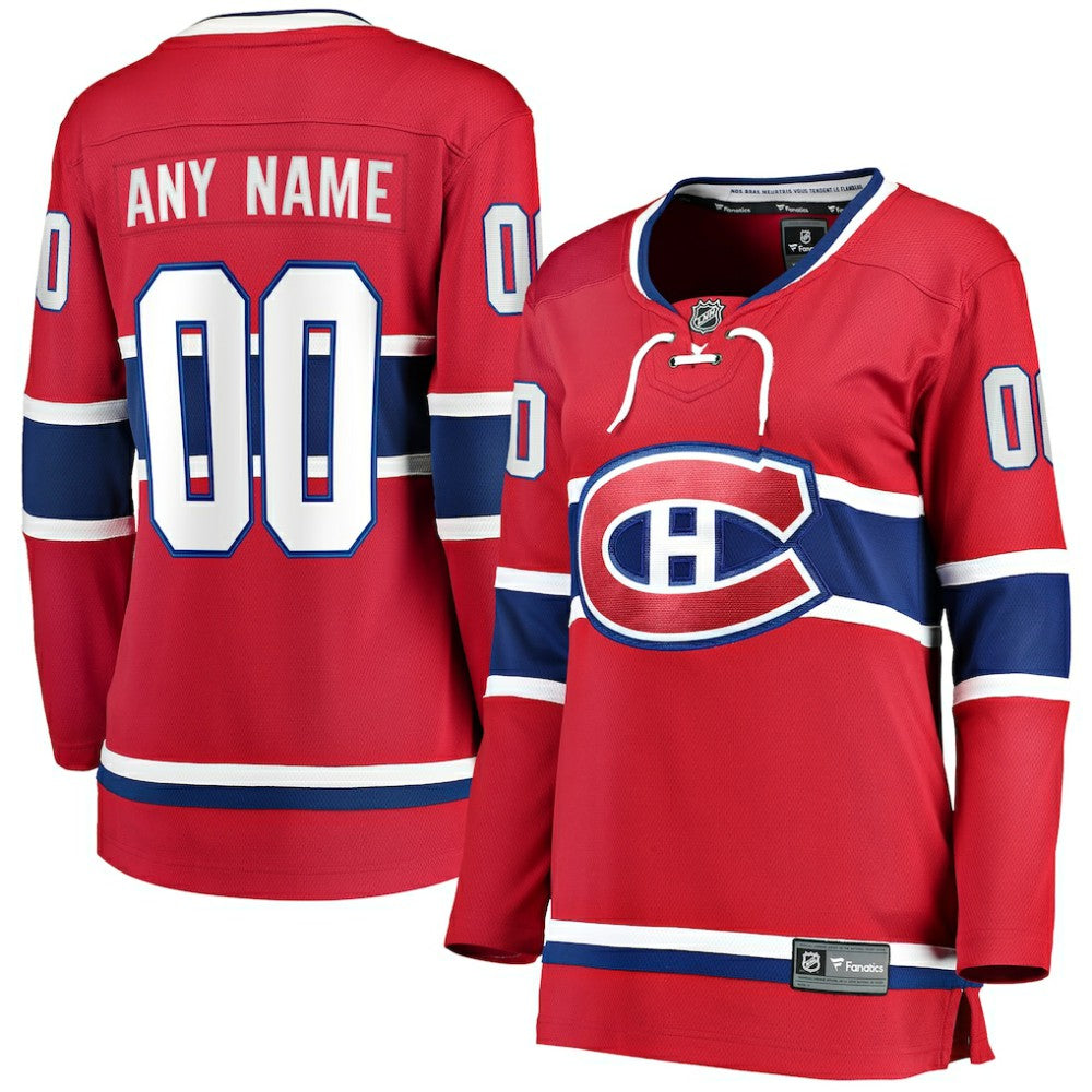 Montreal Canadiens Fanatics Women's Home Breakaway Custom Jersey - Red - NHL