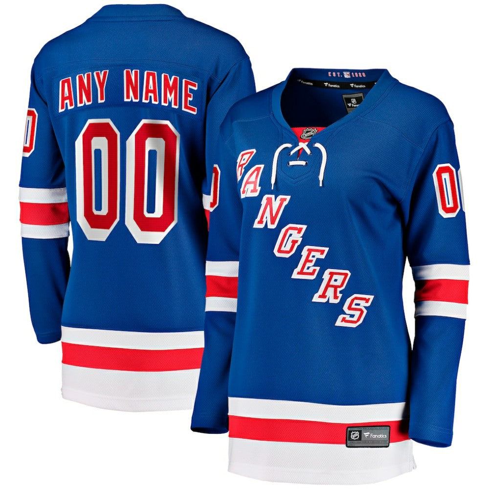 New York Rangers Fanatics Women's Home Breakaway Custom Jersey - Blue - NHL
