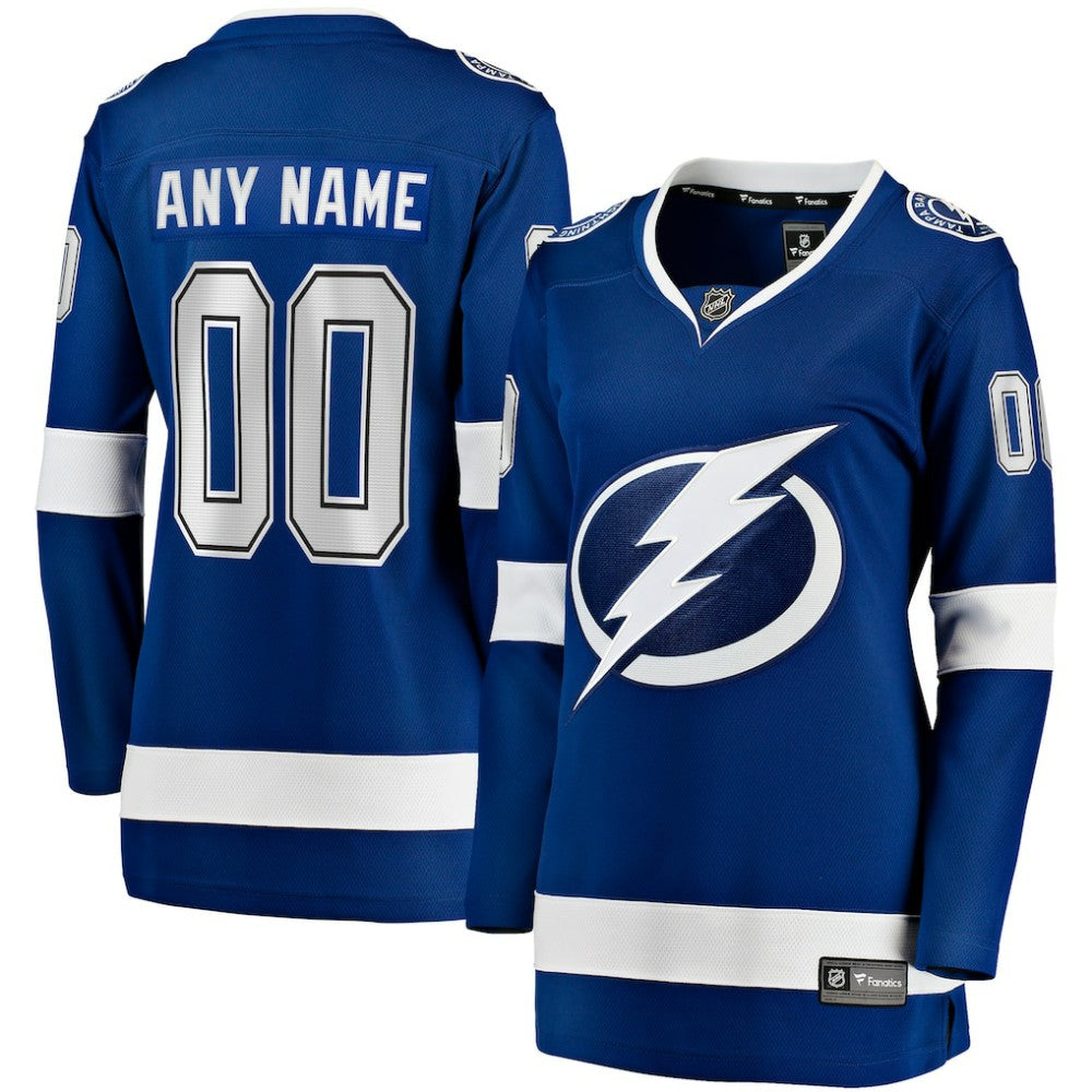 Tampa Bay Lightning Fanatics Women's Home Breakaway Custom Jersey - Blue - NHL
