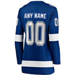 Tampa Bay Lightning Fanatics Women's Home Breakaway Custom Jersey - Blue - NHL