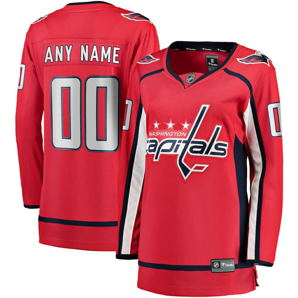 Washington Capitals Fanatics Women's Home Breakaway Custom Jersey - Red - NHL