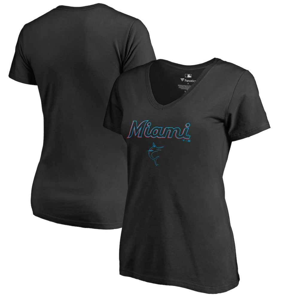 Miami Marlins Women's Team Lockup T-Shirt - MLB