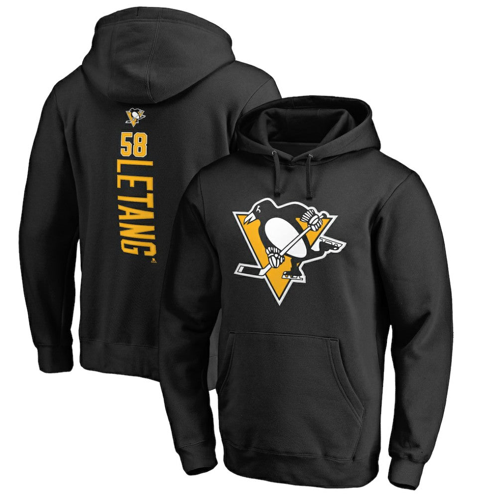 Kris Letang Pittsburgh Penguins Backer Pullover Hoodie - Black - NHL
