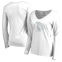 Chicago Blackhawks Women's White Out Long Sleeve T-Shirt - White - NHL