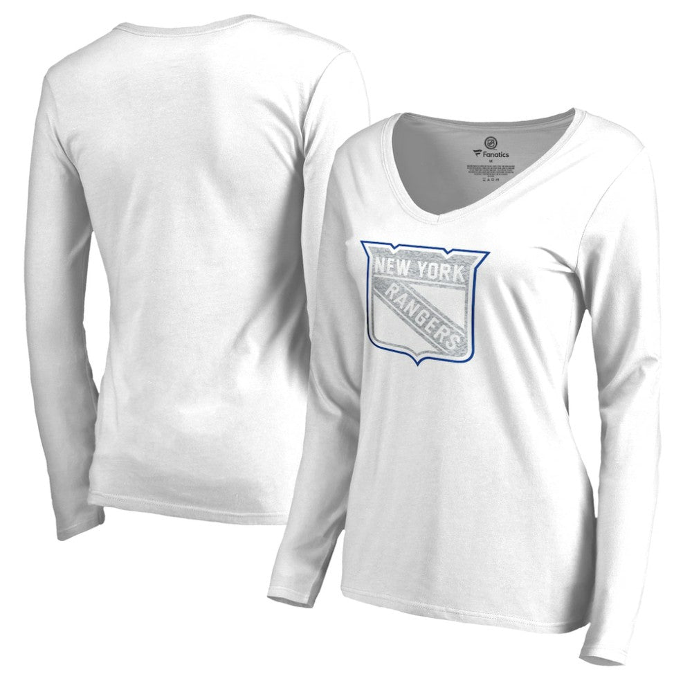 New York Rangers Women's White Out Long Sleeve T-Shirt - White - NHL