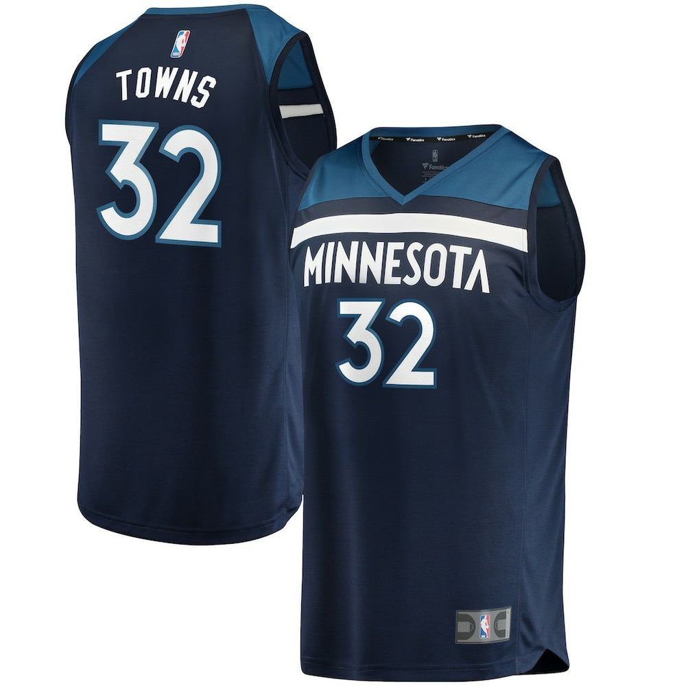 Karl-Anthony Towns Minnesota Timberwolves Fast Break Replica Jersey Navy Icon Edition - NBA