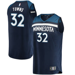 Karl-Anthony Towns Minnesota Timberwolves Fast Break Replica Jersey Navy Icon Edition - NBA