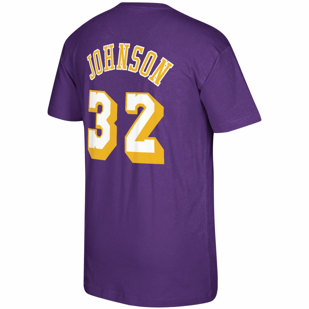 Magic Johnson Los Angeles Lakers Hardwood Classics Name & Number T-Shirt Purple - NBA