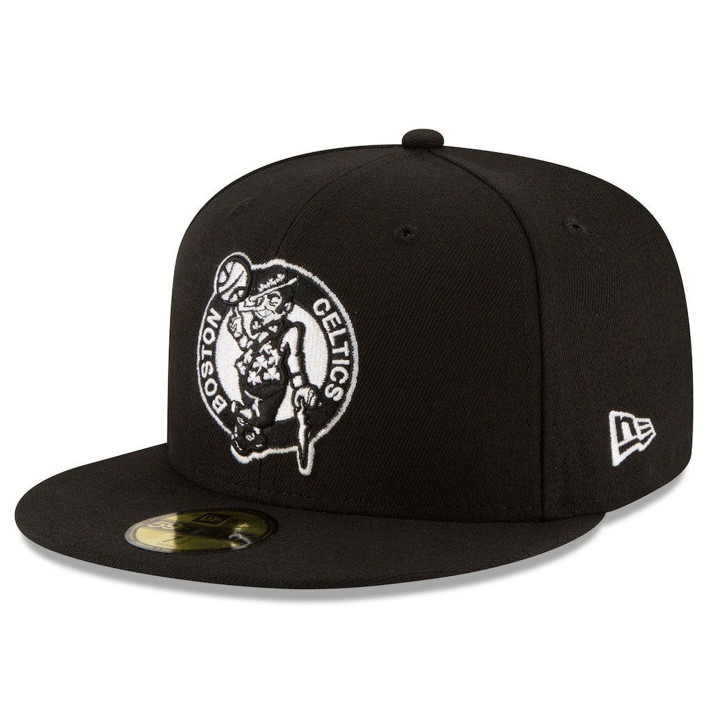 Boston Celtics Black & White Logo 59FIFTY Fitted Hat Black - NBA