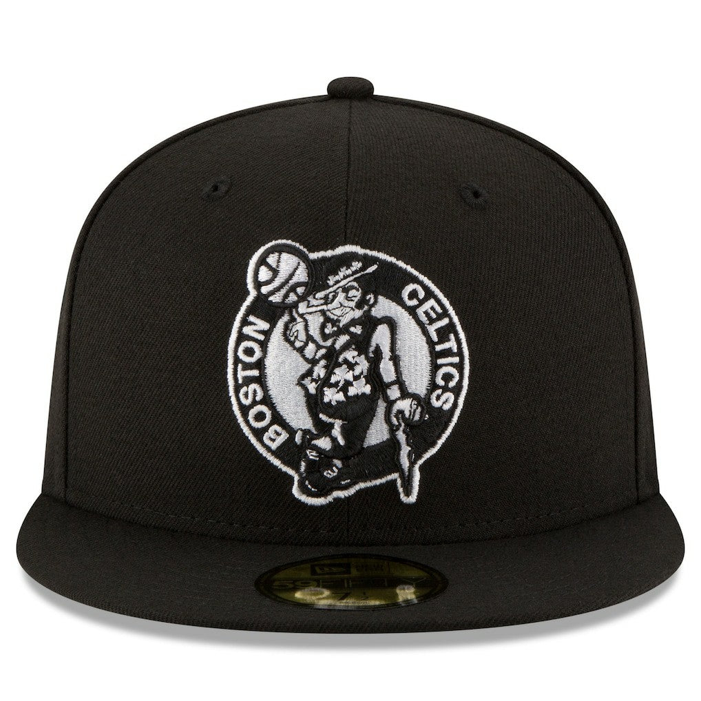 Boston Celtics Black & White Logo 59FIFTY Fitted Hat Black - NBA