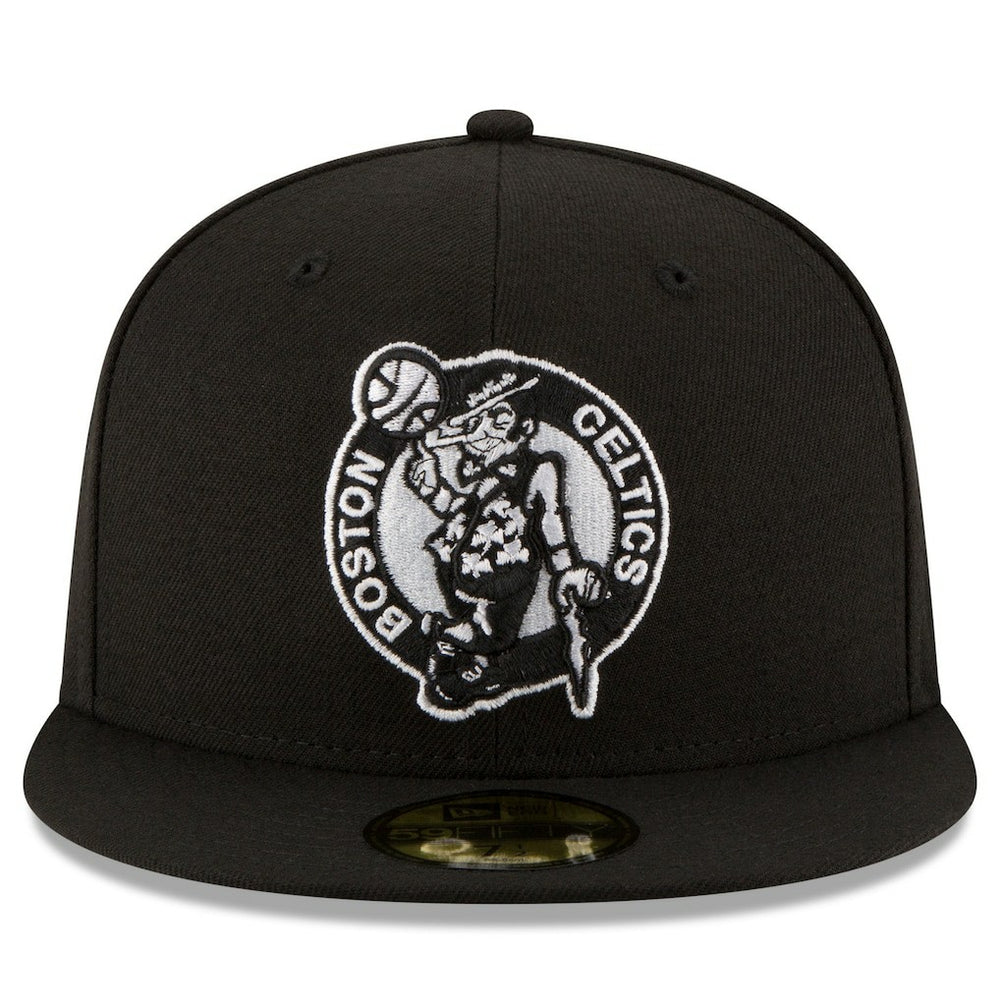 Boston Celtics Black & White Logo 59FIFTY Fitted Hat Black - NBA