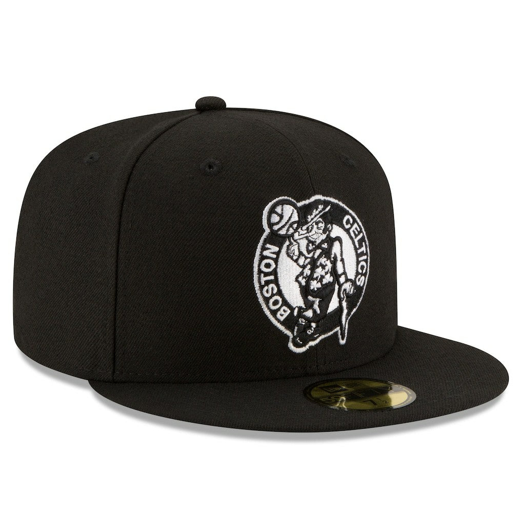 Boston Celtics Black & White Logo 59FIFTY Fitted Hat Black - NBA
