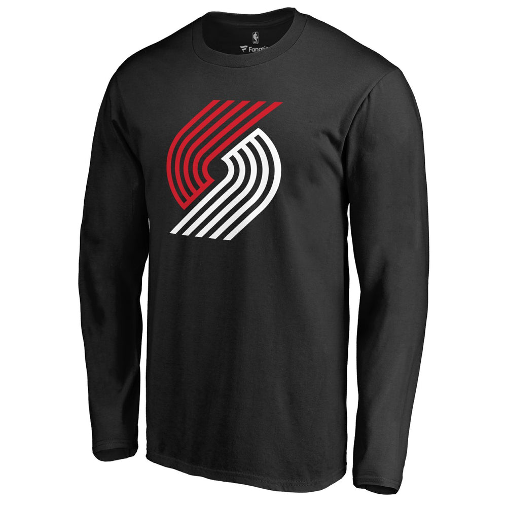Portland Trail Blazers Fresh Primary Logo Long Sleeve T-Shirt Black - NBA