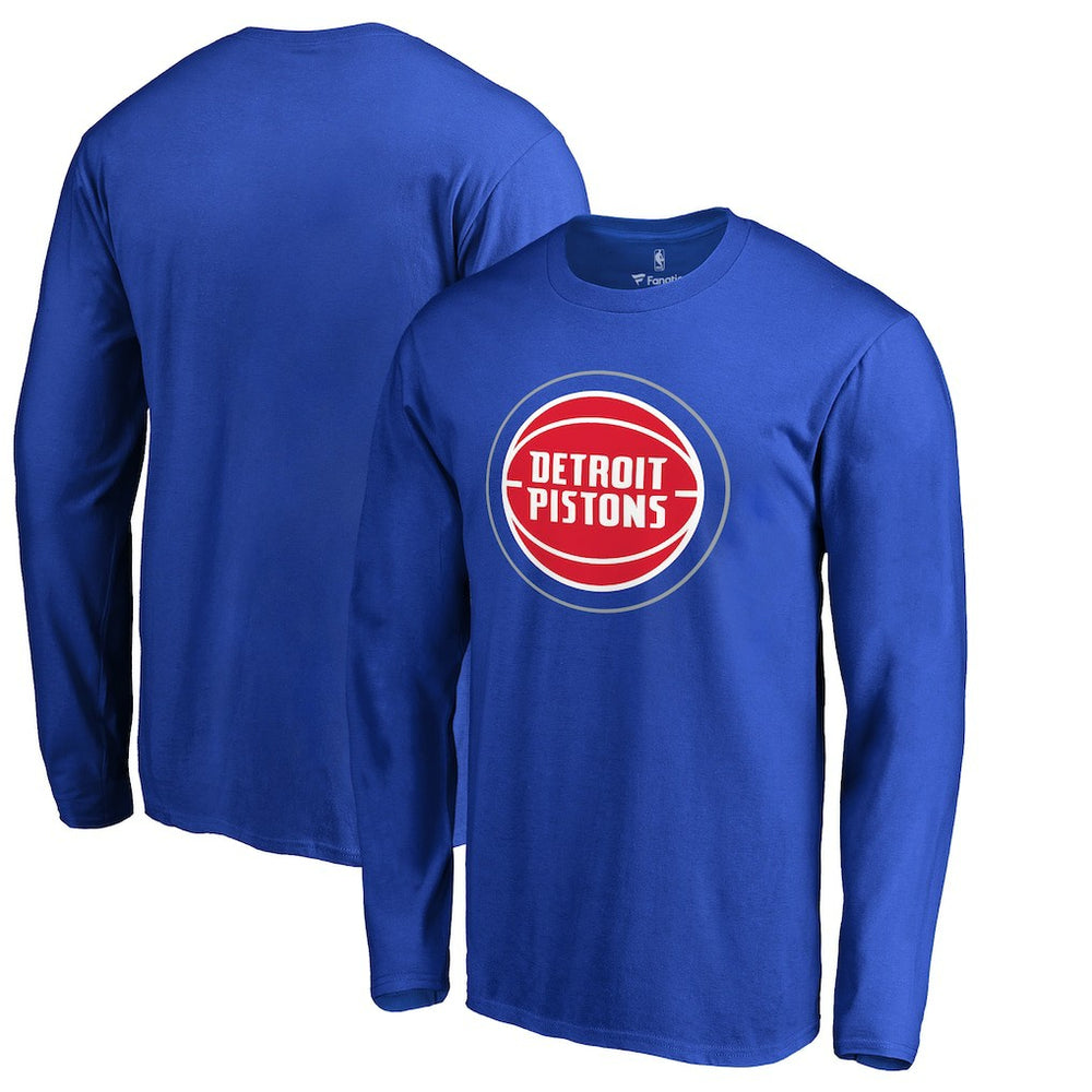 Detroit Pistons Primary Logo 2 Long Sleeve T-Shirt Royal - NBA