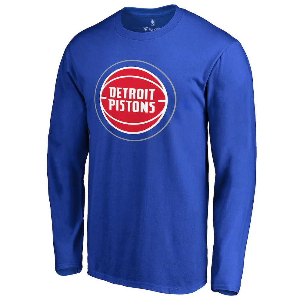 Detroit Pistons Primary Logo 2 Long Sleeve T-Shirt Royal - NBA