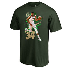 Giannis Antetokounmpo Milwaukee Bucks Fade Away T-Shirt Green - NBA