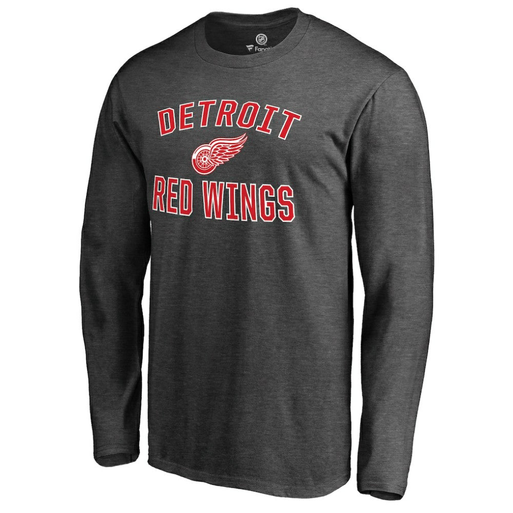 Detroit Red Wings Victory Arch II Long Sleeve T-Shirt - Heathered Gray - NHL